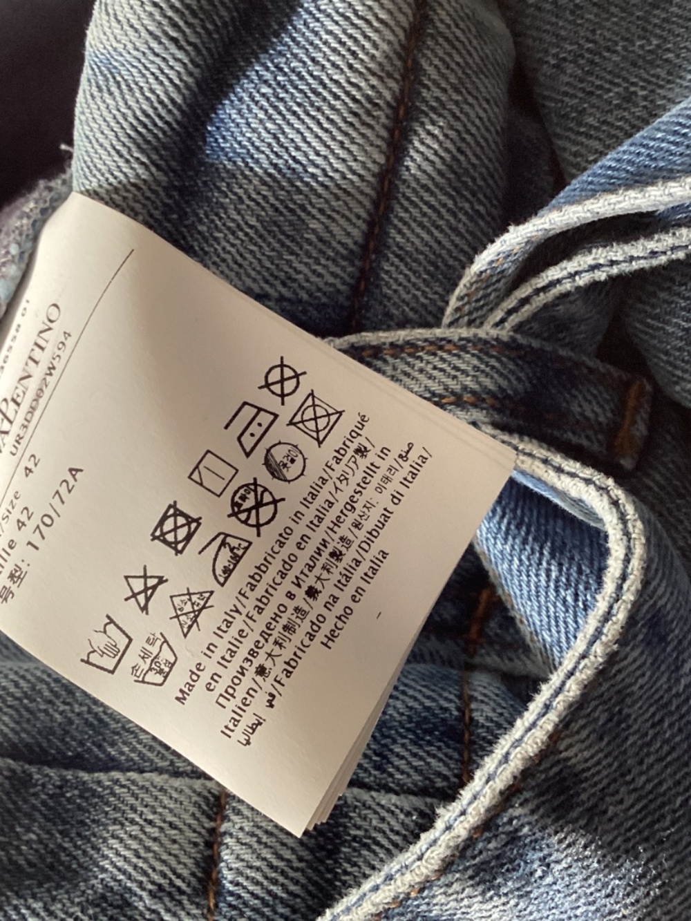 RED Valentino Blue BAGGY pleated tie waist jeans size 42 - Picture 5 of 9